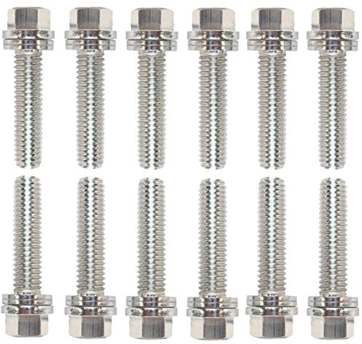 Nickel-Plated Wedge-Locking Header Bolts – High-Torque Exhaust Fasteners (Pr66754) 1