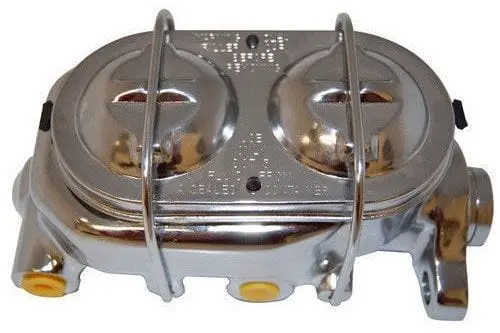 Chrome Aluminum Dual-Reservoir Master Cylinder With 1-1/8" Bore And Dual Bail Cap 1