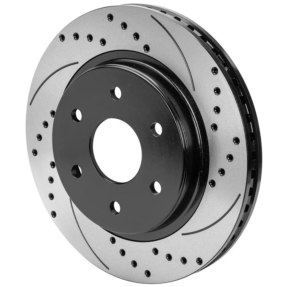 Wilwood Drilled And Slotted Brake Rotors – High-Performance Ventilated Discs (160-16718-Bk) 1